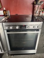AEG electric cooker with glass ceramic hob silver used
