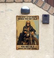 Metallschild Motorrad / 30cm × 20cm / You dont stop riding..