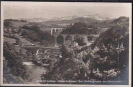 Sitterbrücken in SG mit Säntis   :   alte Ansichtskarte 1930