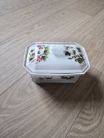 Pot à beurre ancien, porcelaine française, décor fruits