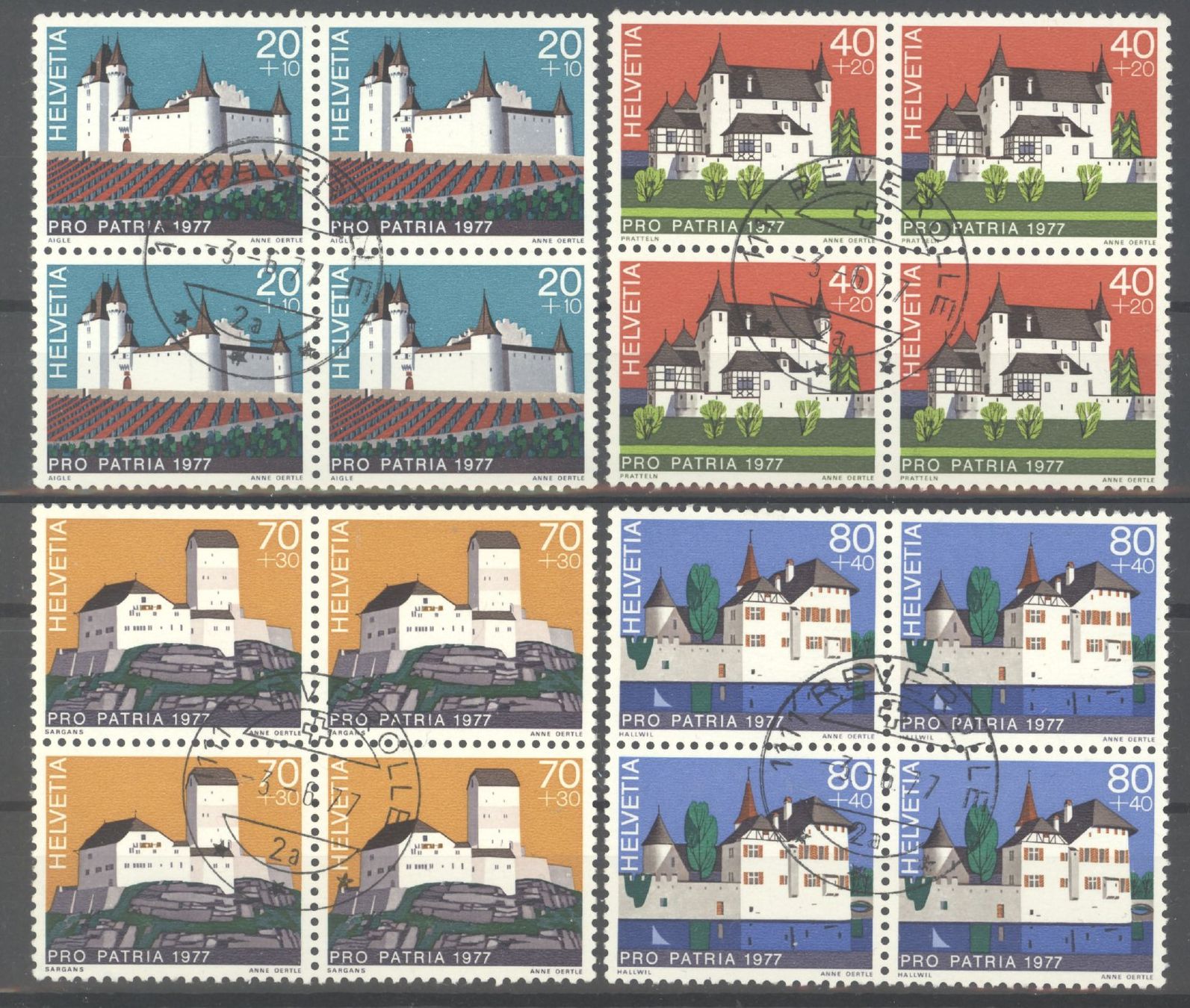 Tutti i francobolli: 1977, Pro Patria, Viererblock, ET – Usato da Willisau venduto da Vollstempel