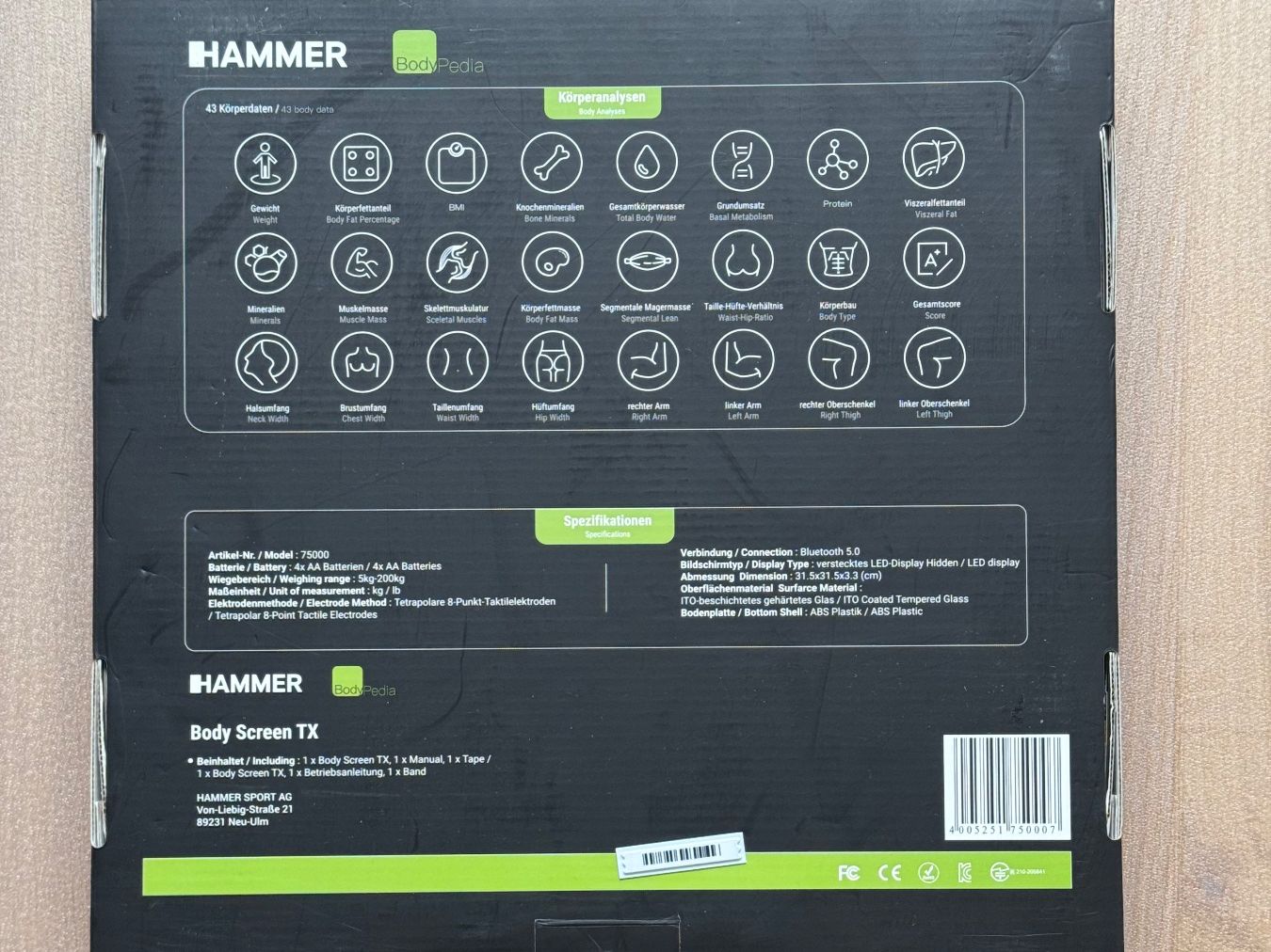 Bilance pesapersone: HAMMER Körperanalysewaage Body Screen TX – Usato da Frick venduto da andreas.meier 3