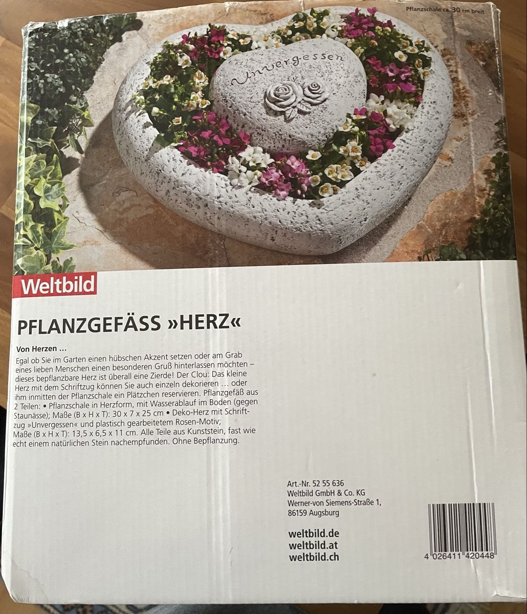 Tutte le decorazioni: Pflanzschale mit Deko Stein "Unvergessen" – Usato da Schwerzenbach venduto da Muffi01 3
