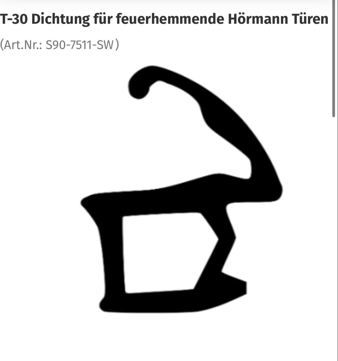 Hörmann Porte: Hörmann Zargendichtung T-30 – Nuovo e nell'imballaggio originale da Sion venduto da Hphn 1