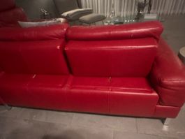 Ecksofa Musterring Leder rot gebraucht 20er Jahre Stil