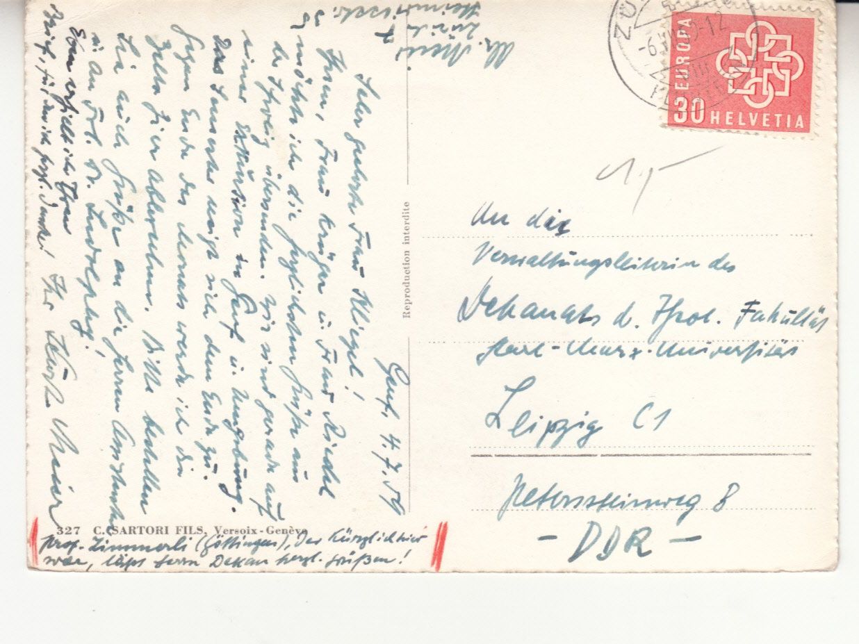 Ansichtskarten: Genève 1959 – Gebraucht aus Bürglen TG von StampGraf 1