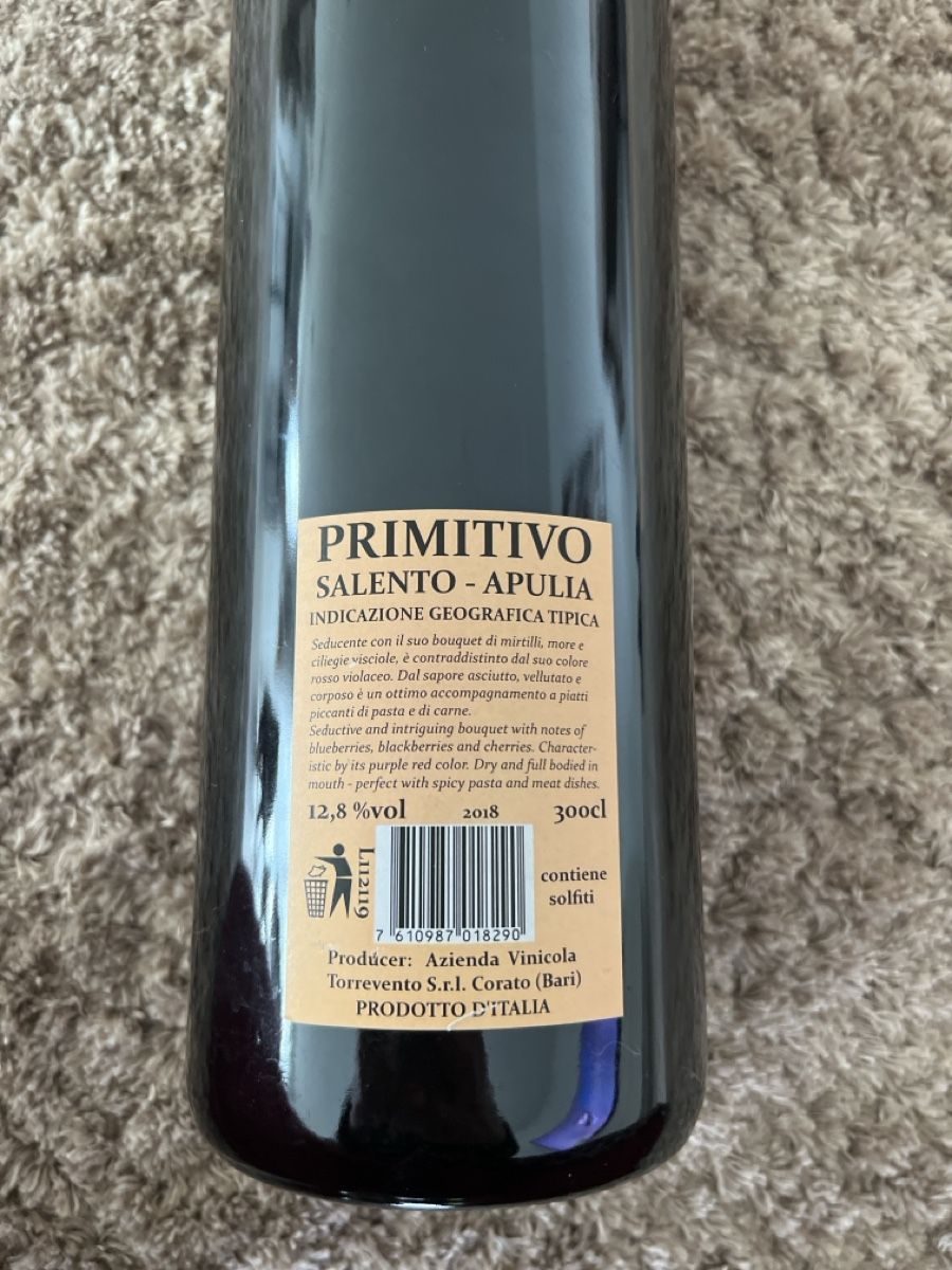Wein: Primitivo del Salento red wine 3l – Neu und originalverpackt aus Wallisellen von vic_rl56 1