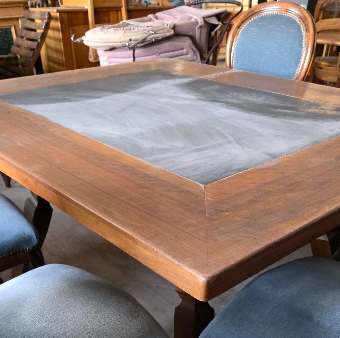 Tables: Wunderschöner, unrestaurierter Tisch mit Schieferplatte – D'occasion à Flums par Flumsantik 1