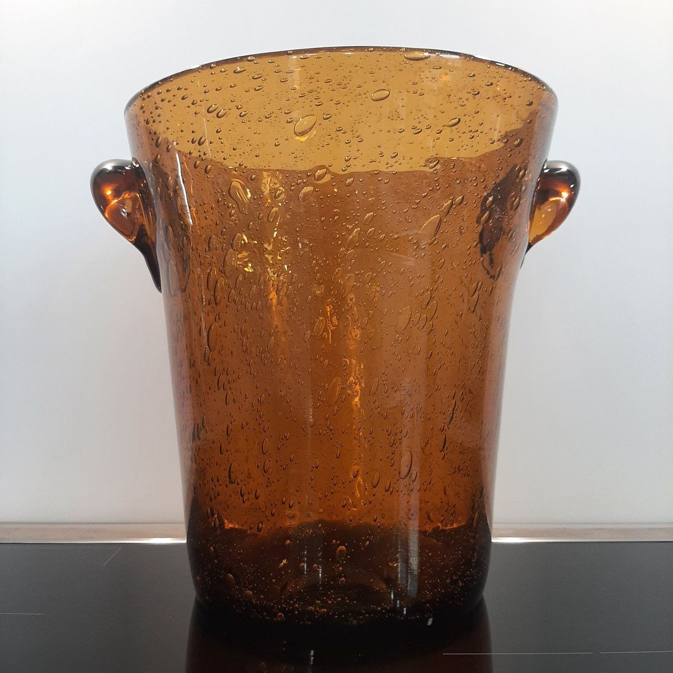 Altro: Biot Glas Champagnerkühler 50er Bernstein Bubble Glas 25 cm – Usato da Erschwil venduto da Karabella 1