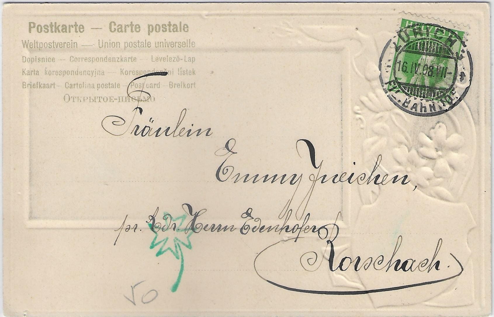 Cartoline postali: Zürich - Limmatquai und Polytechnicum - Präge-Litho – Usato da Ettingen venduto da Kartenplanet 1