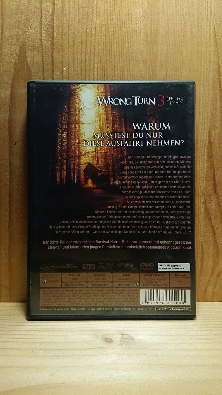 Alle DVDs: WRONG TURN 3 Left for Dead DVD – Gebraucht aus Wilderswil von Exebub 1