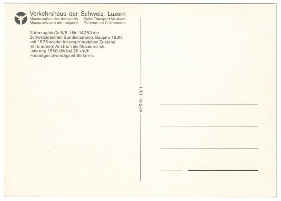 Cartoline postali: Güterzuglok Ce 6/8 II 14253 der SBB – Usato da Frauenfeld venduto da POML 1