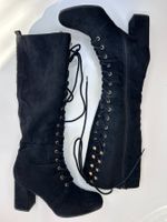 Graceland Lace-Up Knee-High Boots with a Heel
