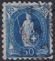 TOP Stehende Helvetia 50 Rp., 70B, SBK 575.-++