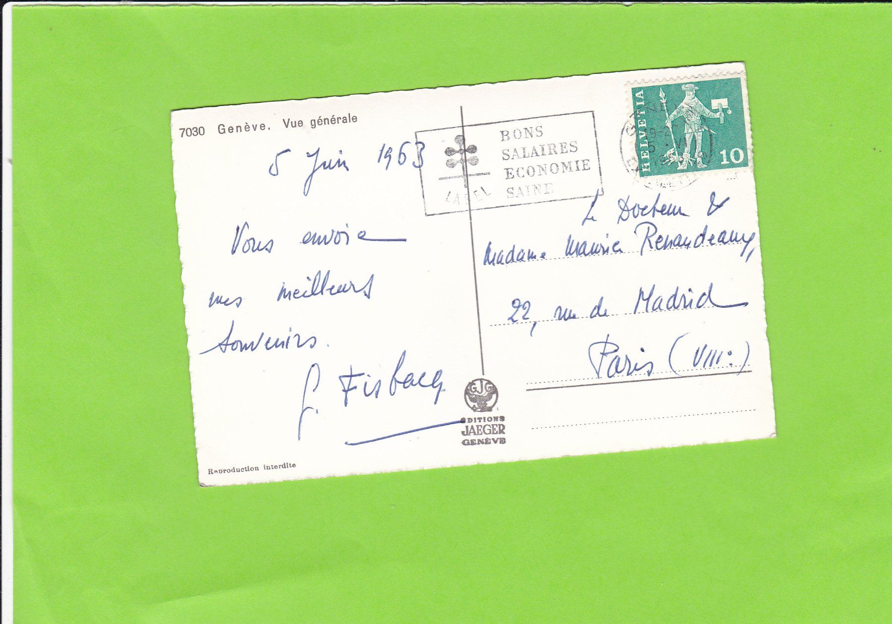 Cartes postales: Genève-Vue générale-Oldtimer – D'occasion à St. Peterzell par neckertal 1