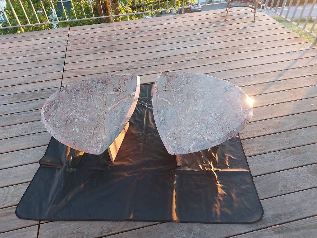 Tables: Vintage Marmor Couchtisch Set 2er 70er Stil – D'occasion à Oberlunkhofen par Barbara.Hagenbuch 2