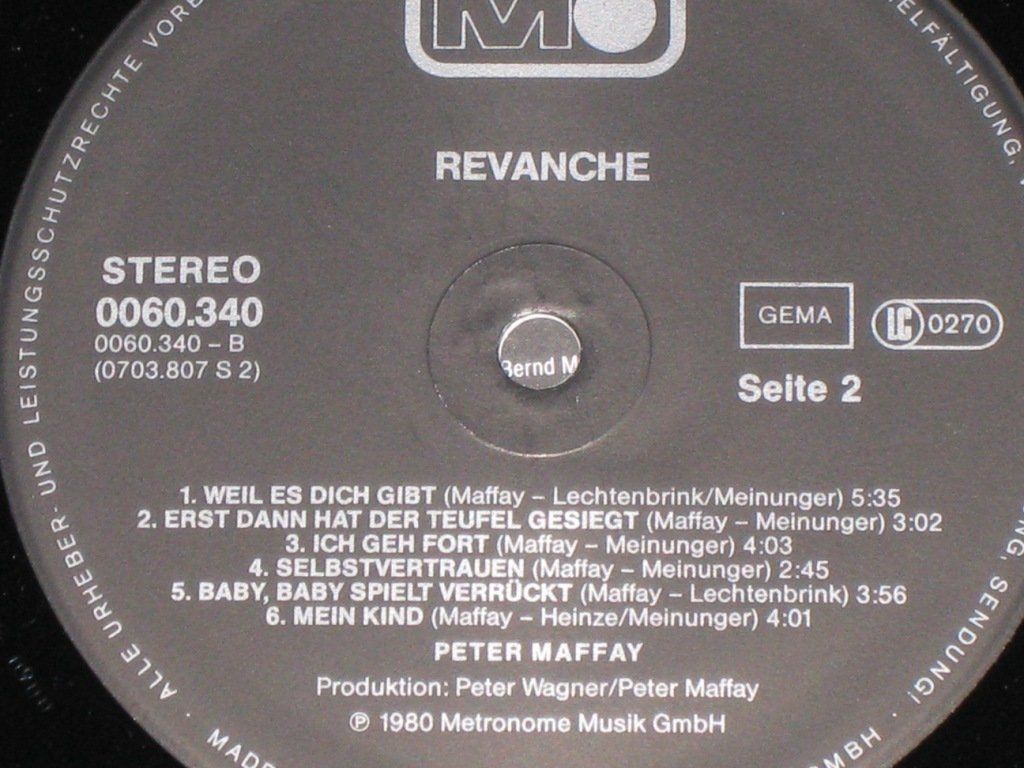 Vinyles: LP - PETER MAFFAY - REVANCHE – D'occasion à Steckborn par Quo7 2