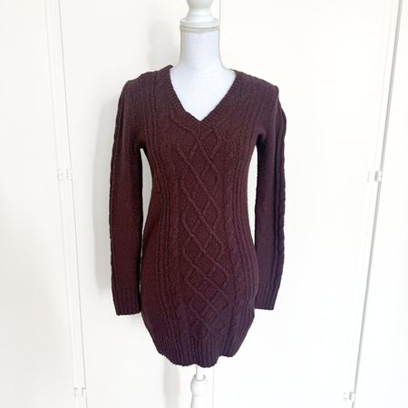 ABERCROMBIE & FITCH Robe Pull Marron/Rouge Foncé - Taille XS