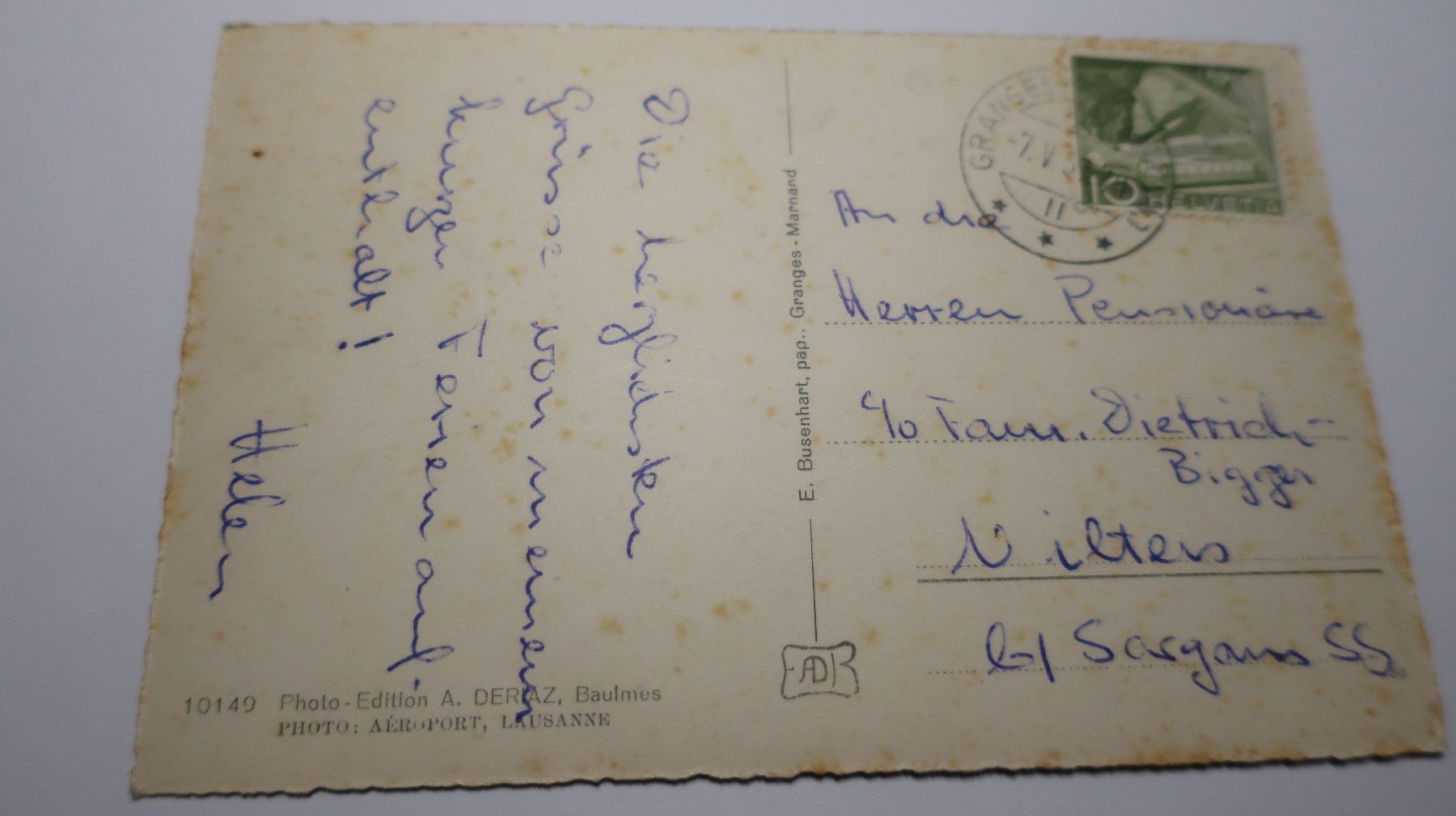Ansichtskarten: Granges (Vd.) Vue aérienne – Gebraucht aus Cormoret von Pascalll2001 3