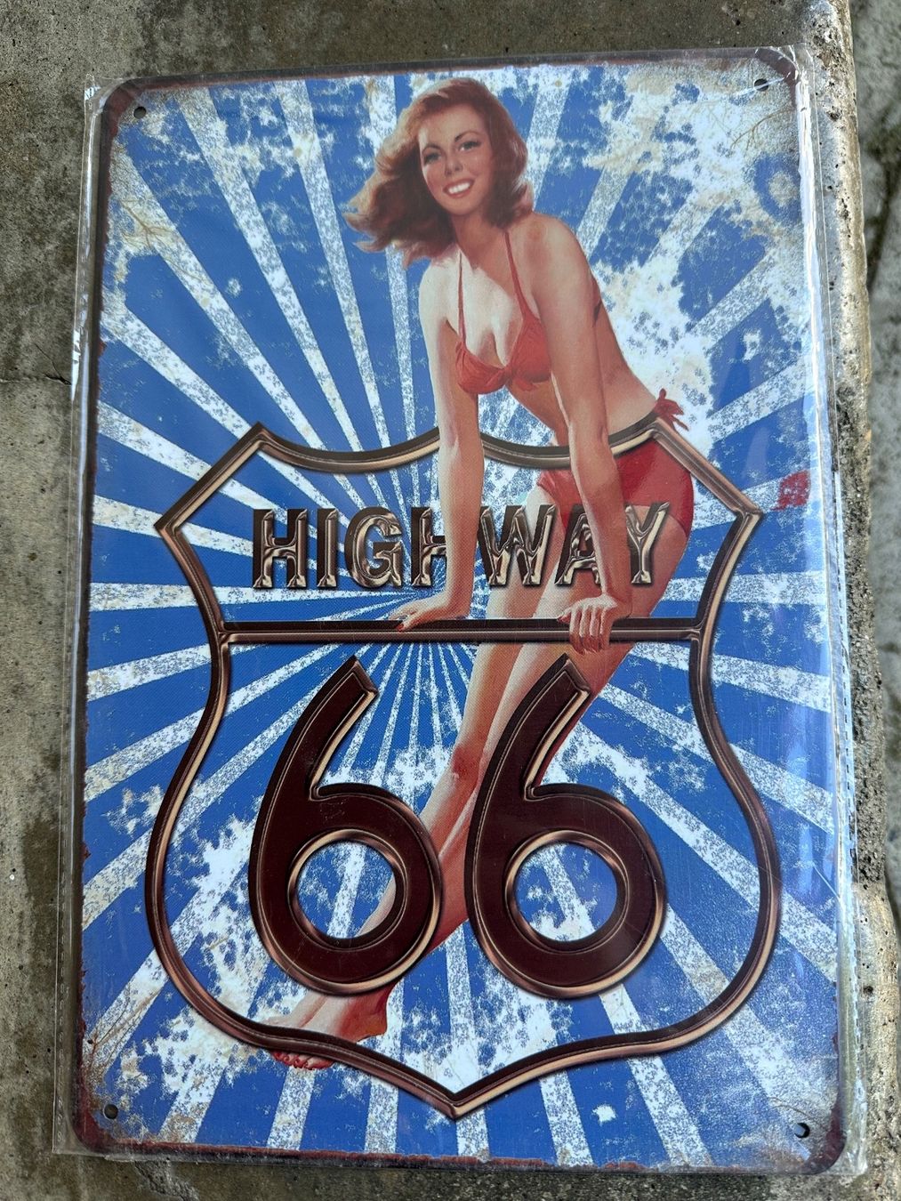 Insegne: Route 66 Highway pin up – Nuovo (secondo la descrizione) da Reinach AG venduto da rares75