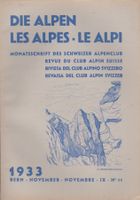 DIE ALPEN LES ALPS LE ALPI Nov 1933 RIVISTA CLUB ALPINO‪ Cas