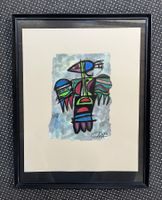 Surrealer Vogel signiert 1993 Künstler?          (ID M467)
