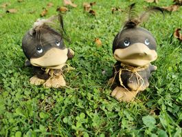 2 lustige Deko-Vögel