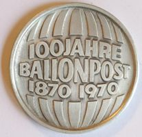 100 Jahre Ballonpost - Silbermedaille 1870-1970 ab 1 Fr.