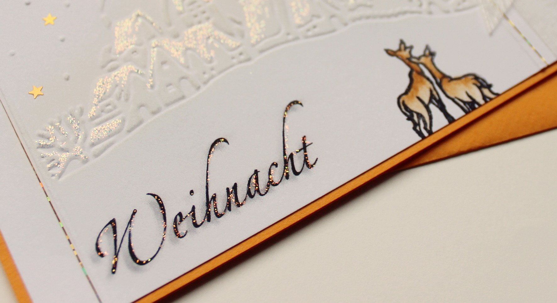 Cartoline: Weihnachtskarte Winterdorf orange – Nuovo e nell'imballaggio originale da Rüti ZH venduto da shanenya 1