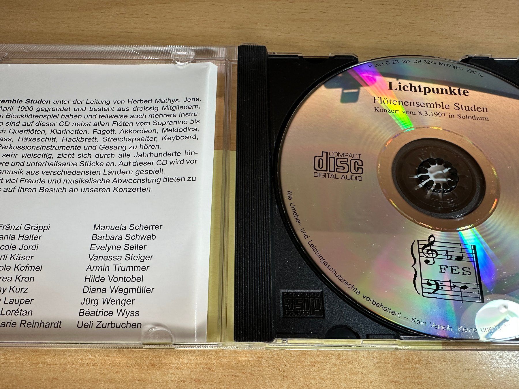 CD: B7 Herbert Mathys - Flötenensemble Studen - Lichtpunkte – Usato da Rikon im Tösstal venduto da Alpenmutz 2