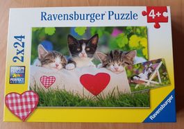 PUZZLE (VERSCHLAFENE KÄTZCHEN)  2 x 24 TEILE ( AB 4 JAHREN)