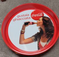 Coca-Cola Serviertablett rund Metall neu