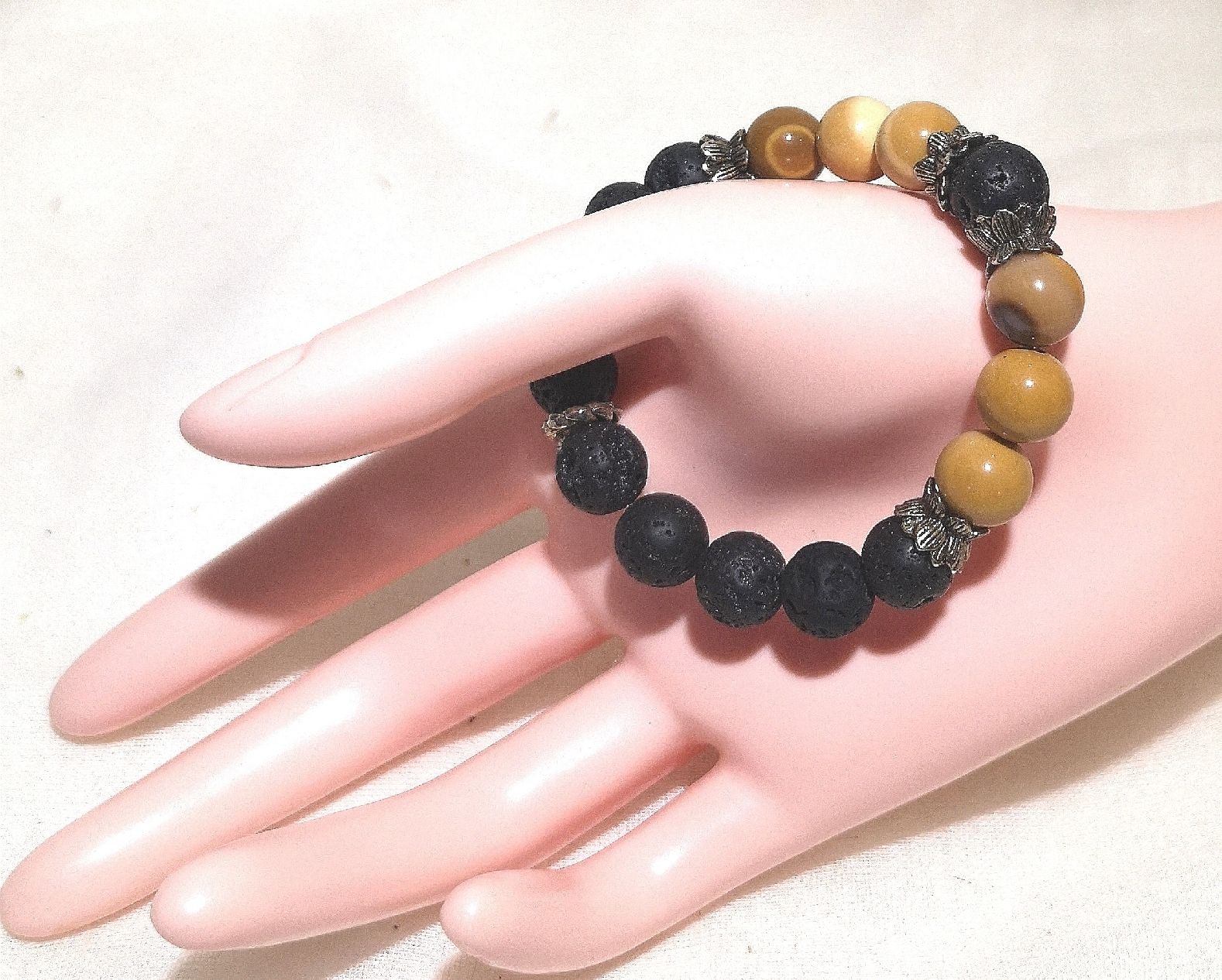 Bracciali & Braccialetti: Lava-Senfjade Armk. - Spendenaktion – Nuovo (secondo la descrizione) da Unterkulm venduto da Nachtigall 5