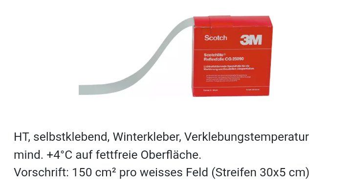 Aufkleber: Reflektoren für Absperrlatten Weiss – Neu und originalverpackt aus Niederuzwil von TaurexTools