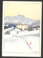 St. Moritz II. Olympische Winterspiele 1928 Künstlerkarte