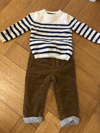 Kashmir Pulli mit gefütterter Hose, 3-6 Monate