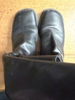 Gefütterte Lederstiefel schwarz, Gr. 39