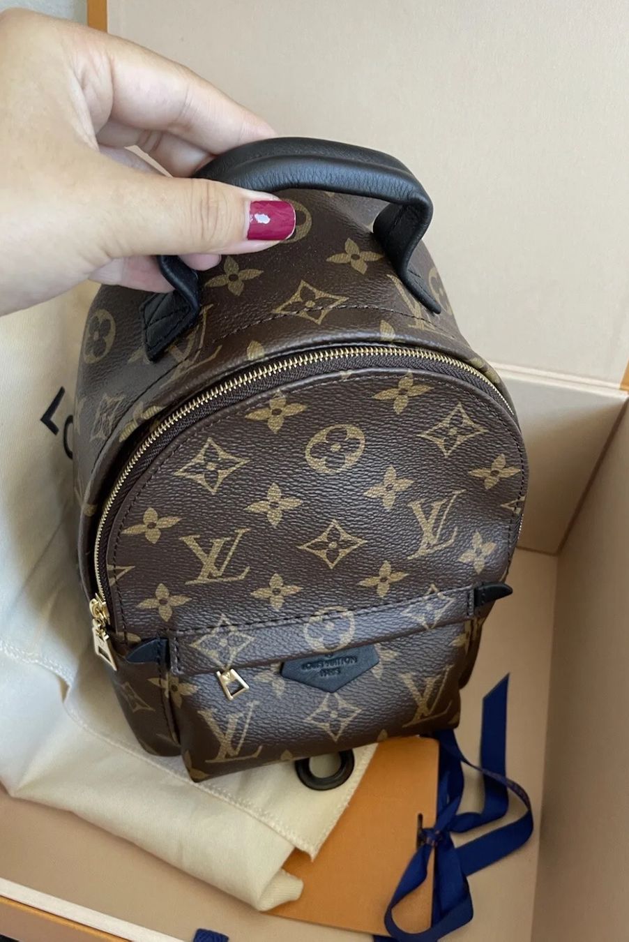 Louis Vuitton Zaini: ORIGINAL Louis Vuitton Palm Springs Mini backpack Monogram – Nuovo e nell'imballaggio originale da Frauenfeld venduto da Vanityroom 7