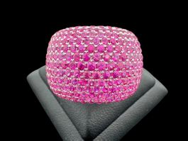 Pavé Rubine 6.4c Ring 18k Weissgold Grösse 54 *S2578