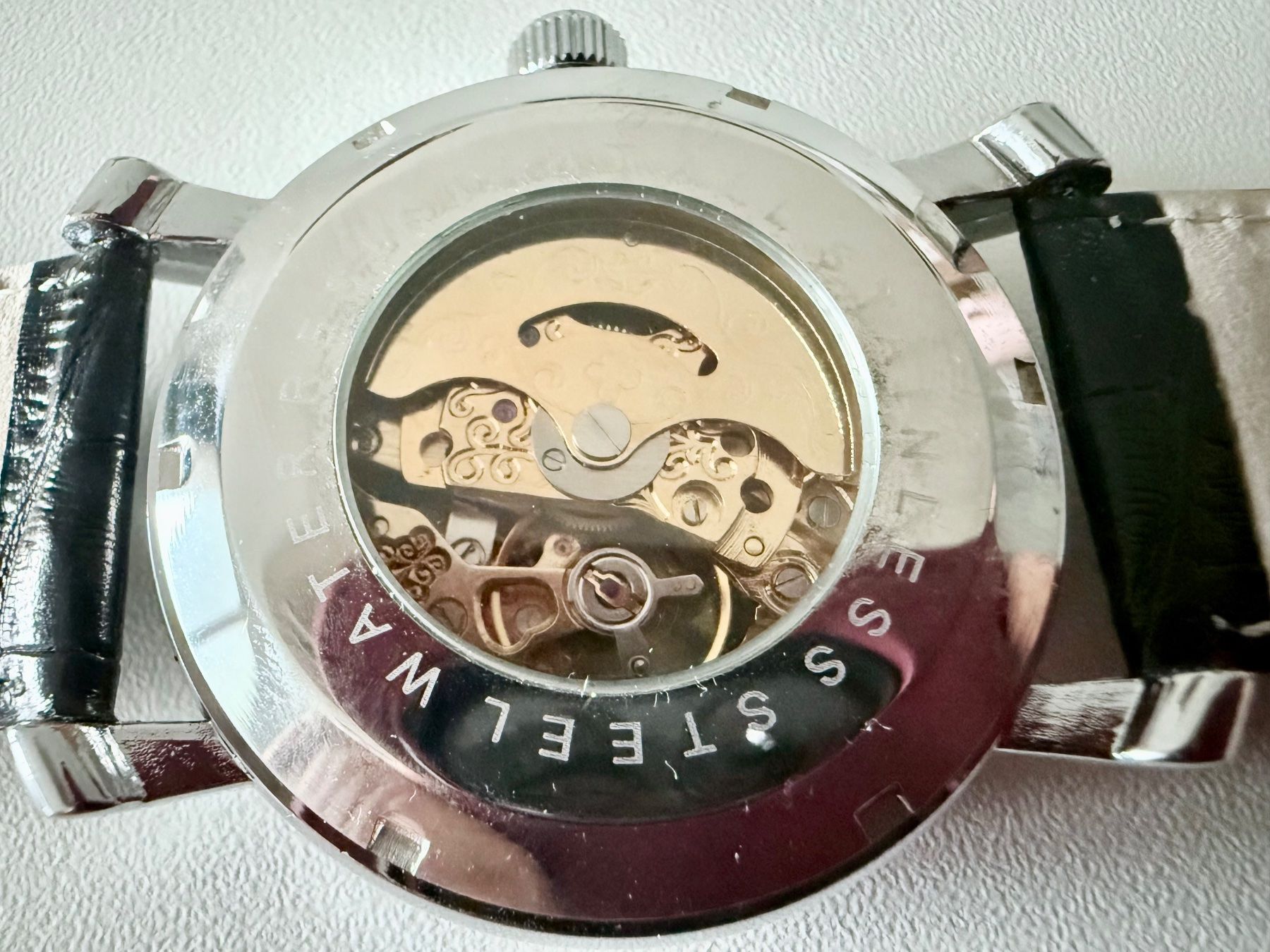 Orologi: ORKINA Automatic Skeleton 44mm - Blue dial - Black strap – Nuovo (secondo la descrizione) da Le Mont-sur-Lausanne venduto da LycaGallery 5