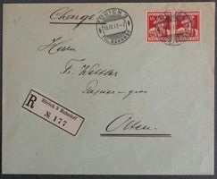 PRO JUVENTUTE 1916: Paar 10 C per R Zürich–Olten
