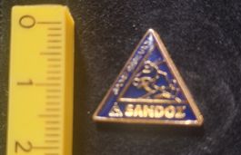 Pin Dreieck Sandoz blau