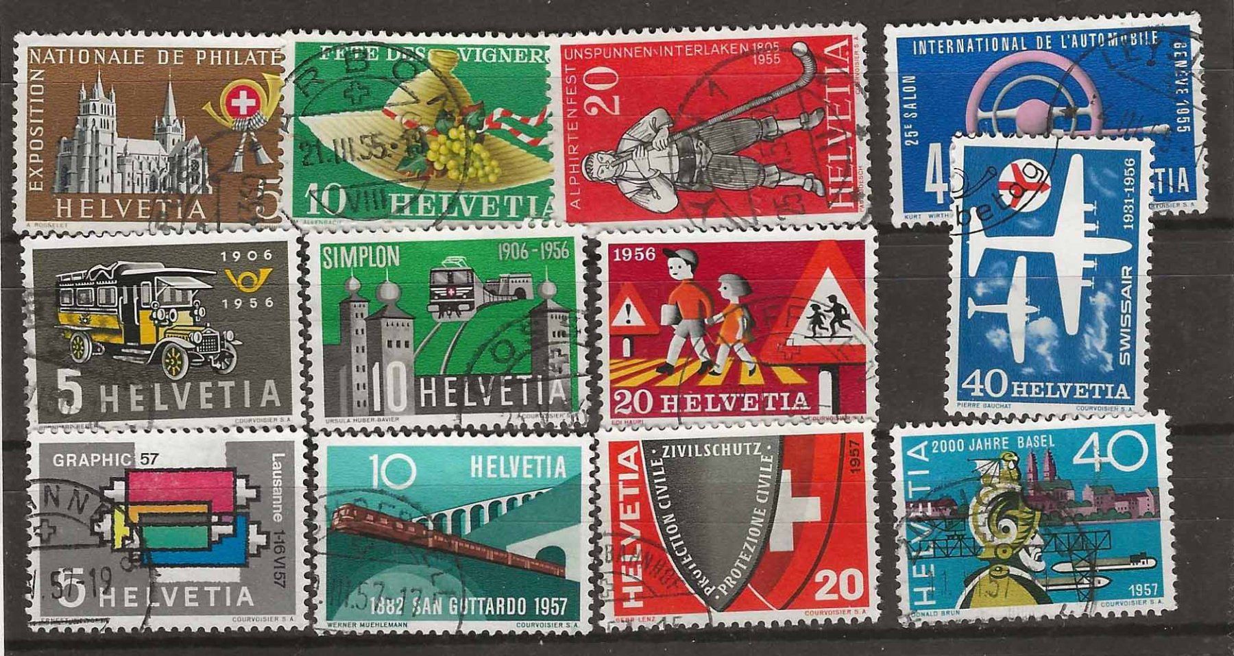 Alle Briefmarken: CH320 - Propagande 1955-1957 obl. – Gebraucht aus Trélex von Phil_Albert