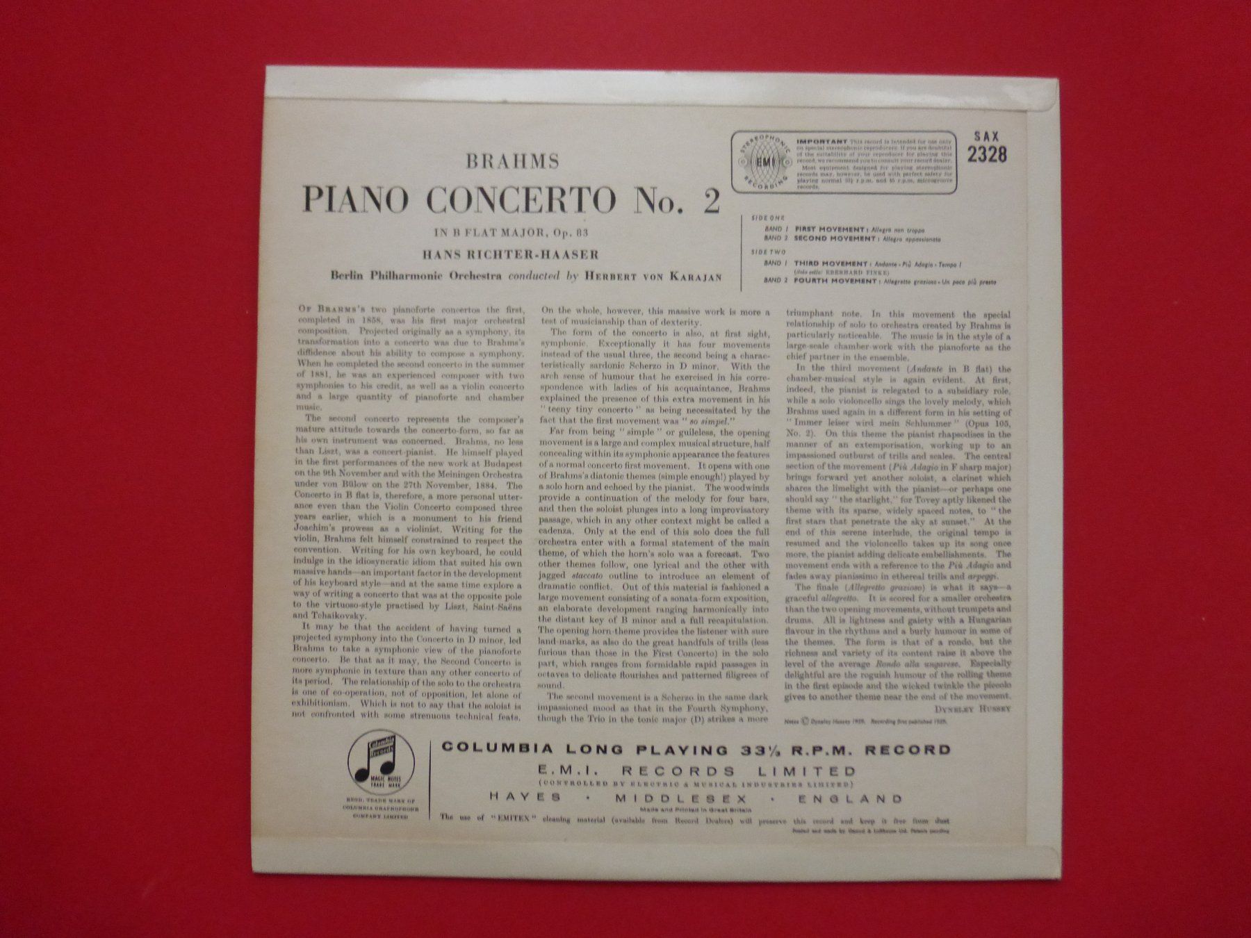 Dischi in vinile: Hans Richter-Haaser, Brahms, Berlin Philharmonic Orchestra – Usato da Zürich venduto da Swiss62 1
