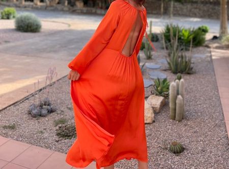 Langes Sommerkleid Gr. S Farbe orange