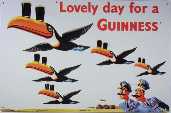 Guinness Insegne: Blechschild-GUINNESS-LOVELY DAY FOR A – Nuovo e nell'imballaggio originale da Rupperswil venduto da big-one-sale