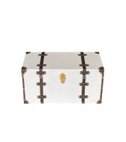 Couchtisch Truhe 80 Vintage weiss Velours