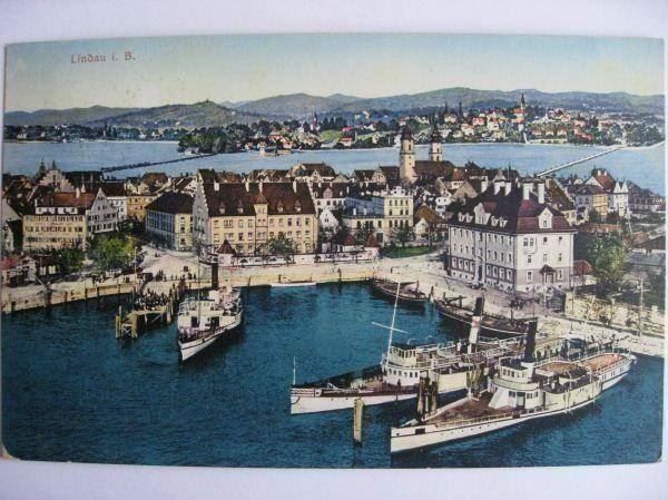 Cartoline postali: AK Lindau mit Hafen – Usato da Gundetswil venduto da Egro01
