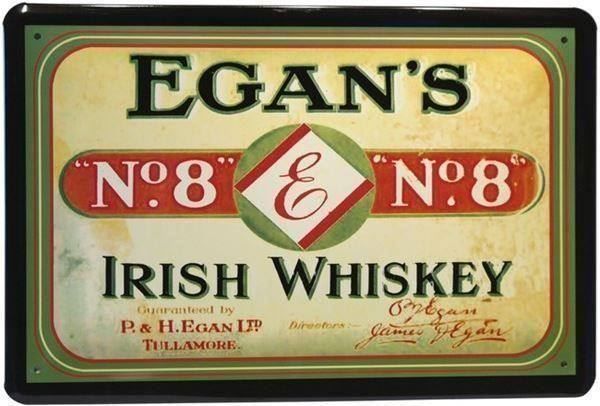Insegne: Blechschild-EGAN`S NO. 8 IRISH WHISKEY – Nuovo e nell'imballaggio originale da Rupperswil venduto da big-one-sale