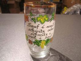 Glas mit Spruch